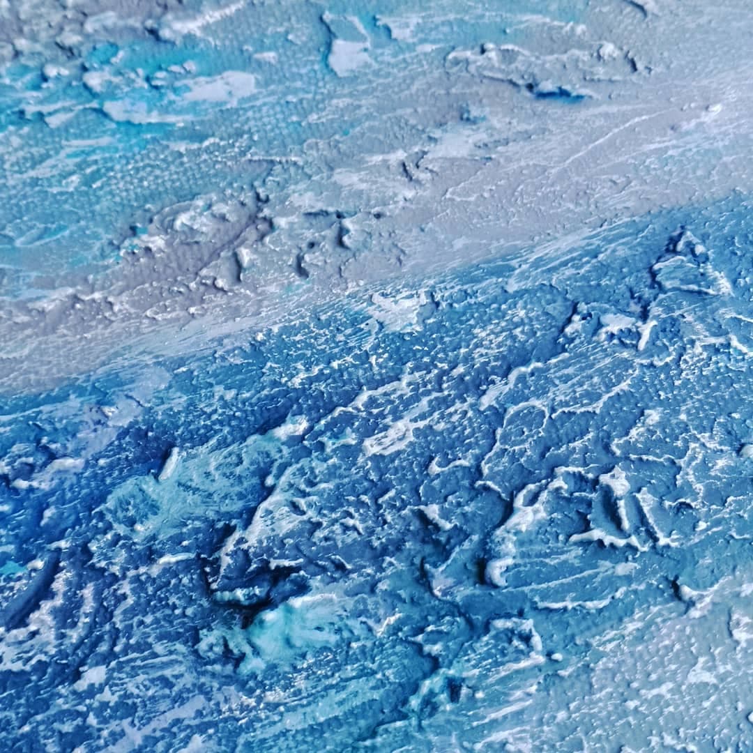 Антарктика день 5 фактурная картина художницы Ирины Бабиной